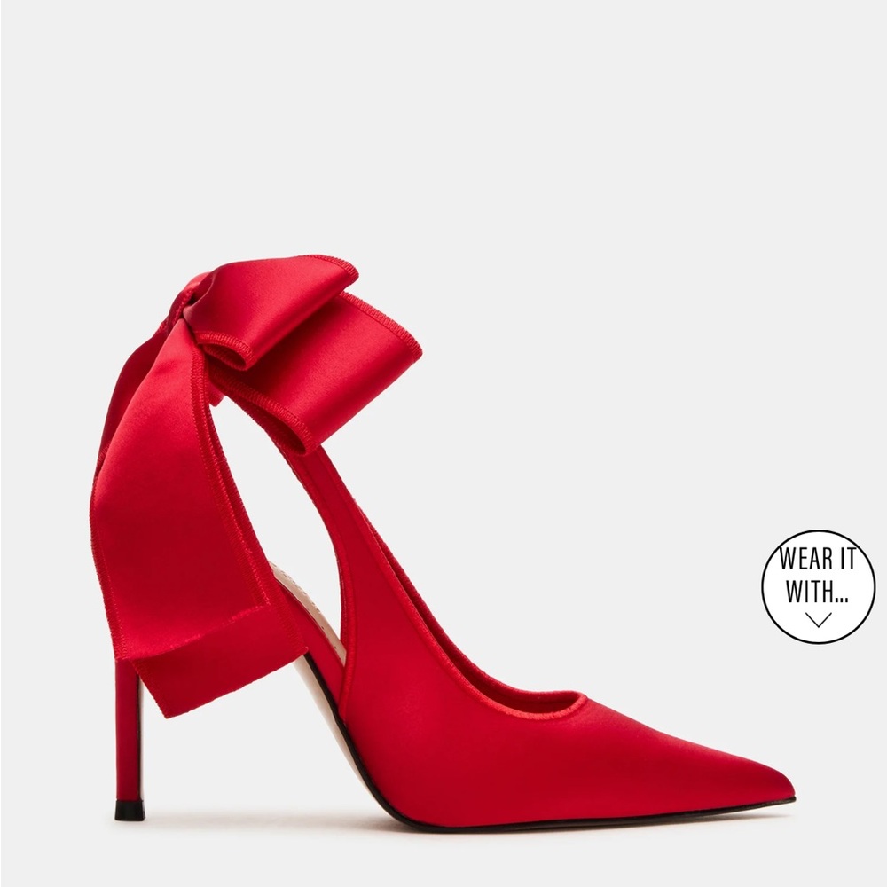 Steve Madden Red Satin Bow Heels